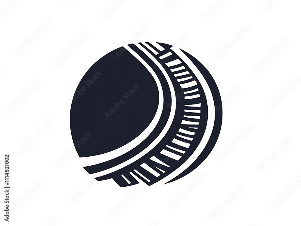 Poster Railway train track route, rail pattern round circular curve railroad path icon, white background