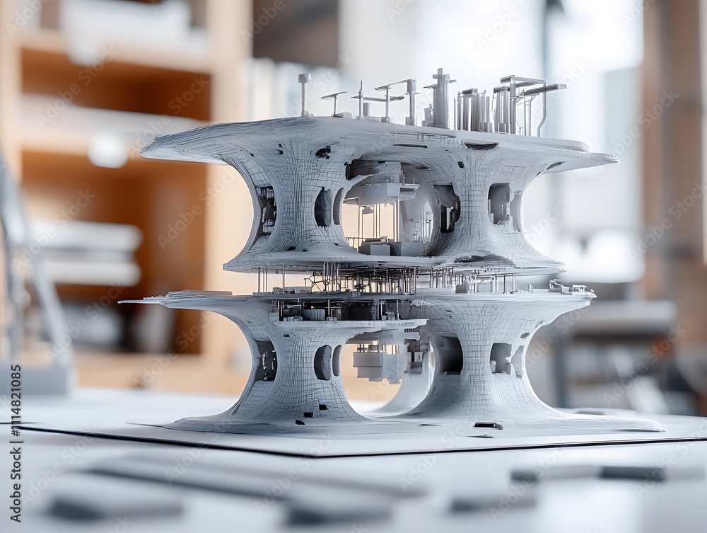 Aufkleber Rapid prototyping concept, the accelerated process of creating scale models or assemblies using 3d printing and cad designs, efficiency in modern design and manufacturing processes