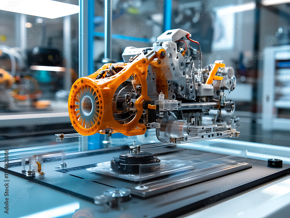 Aufkleber Rapid prototyping concept, the accelerated process of creating scale models or assemblies using 3d printing and cad designs, efficiency in modern design and manufacturing processes