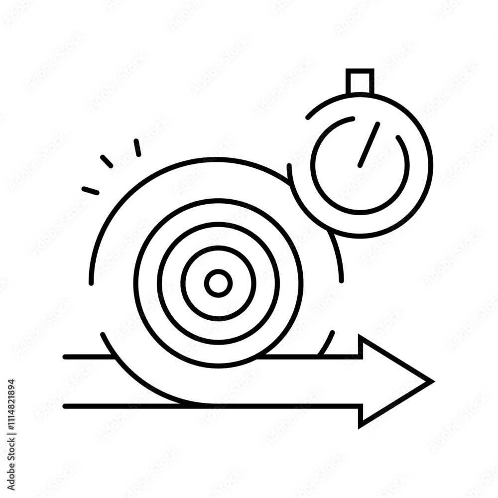 Poster focus sprints time management line icon vector. focus sprints time management sign. isolated contour