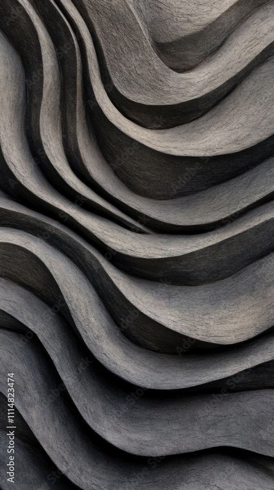 Poster abstract stone waves create a mesmerizing pattern of flowing textures, ai