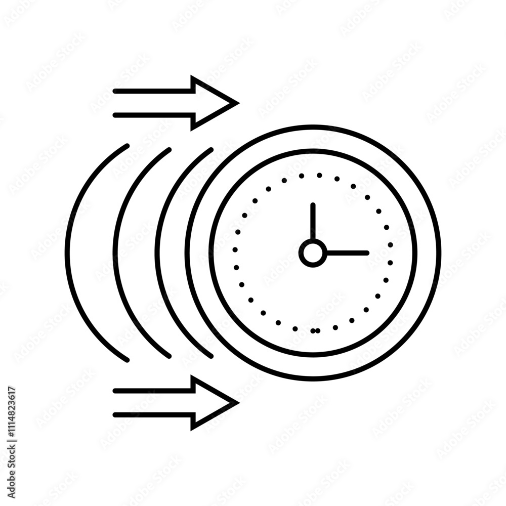 Poster inertia time management line icon vector. inertia time management sign. isolated contour symbol blac