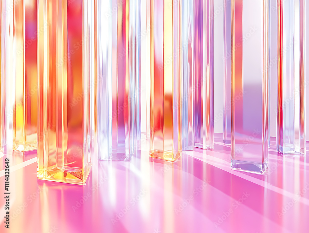Aufkleber gradient multilayer glass background, 3d rendering
