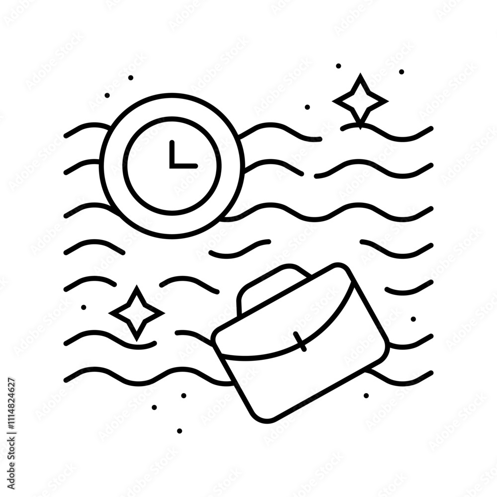 Poster flow state time management line icon vector. flow state time management sign. isolated contour symbo