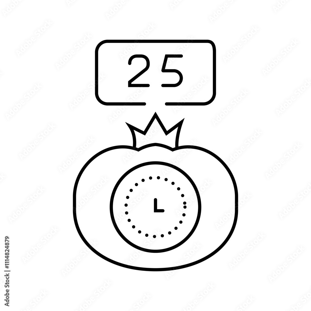 Poster pomodoro technique time management line icon vector. pomodoro technique time management sign. isolat