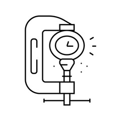 debt time management line icon vector. debt time management sign. isolated contour symbol black illustration