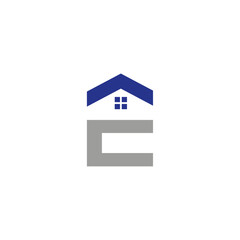 Modern Real Estate Logo Design Featuring House and Letter E