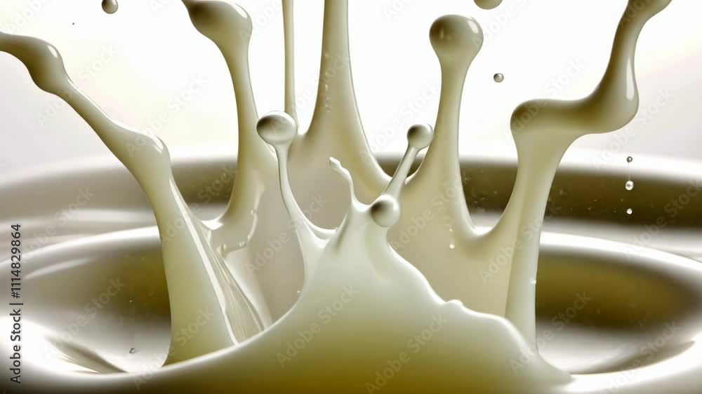 Poster liquid splash creates dramatic visual effect with droplets and smooth motions captured in a close-up