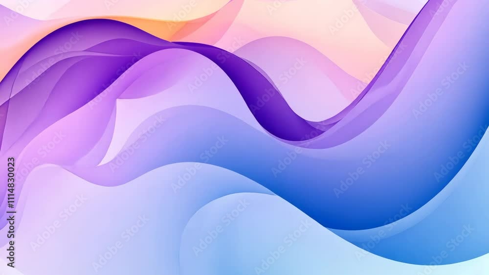 Poster abstract waves in pastel colors create a serene and harmonious atmosphere for digital backgrounds