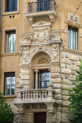 ornate building with a distinctive architectural style, likely from the early 20th century