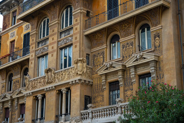 ornate building with a distinctive architectural style, likely from the early 20th century