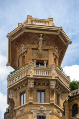 ornate building with a distinctive architectural style, likely from the early 20th century