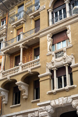 ornate building with a distinctive architectural style, likely from the early 20th century