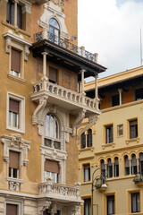 ornate building with a distinctive architectural style, likely from the early 20th century
