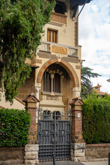 ornate building with a distinctive architectural style, likely from the early 20th century