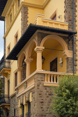 ornate building with a distinctive architectural style, likely from the early 20th century