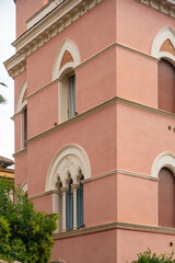 ornate building with a distinctive architectural style, likely from the early 20th century