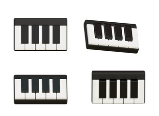 Piano icon design isolated. 3D render