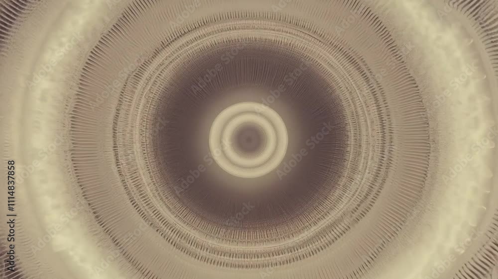 Poster beige concentric circles expand, creating a mesmerizing tunnel effect. the animation begins slowly, 