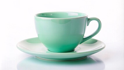 Fototapeta premium A mint cup for calm and refreshing moments. Cup on a white background.