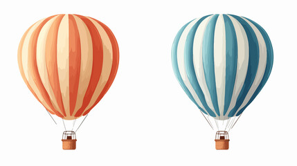 Obraz premium Colorful Hot Air Balloon Flying Vector Illustration Isolated on White Background