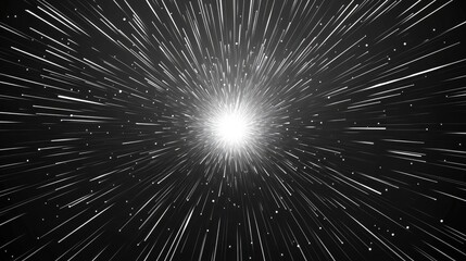 Obraz premium Shiny White Lines in Ray Formation Over a Black Background