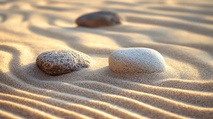 Fototapete Three Smooth Stones on Sandy Ground © Makesome