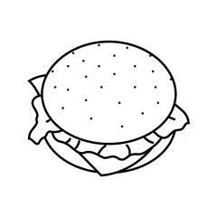 burger fast food line icon vector. burger fast food sign. isolated contour symbol black illustration