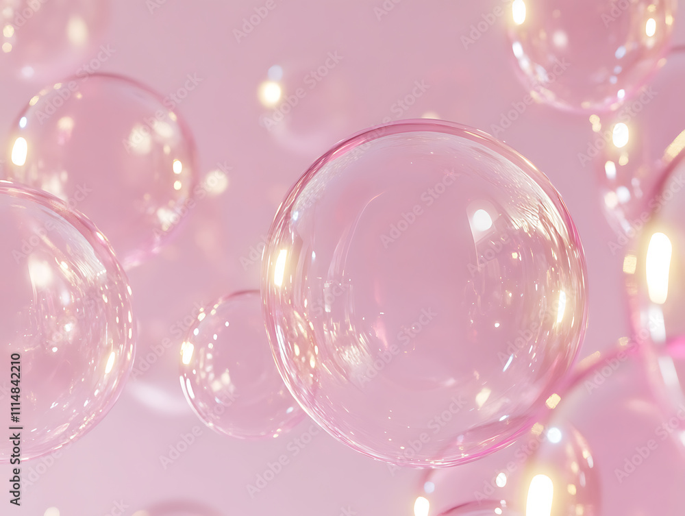 Aufkleber transparent gradient bubbles, 3d rendering