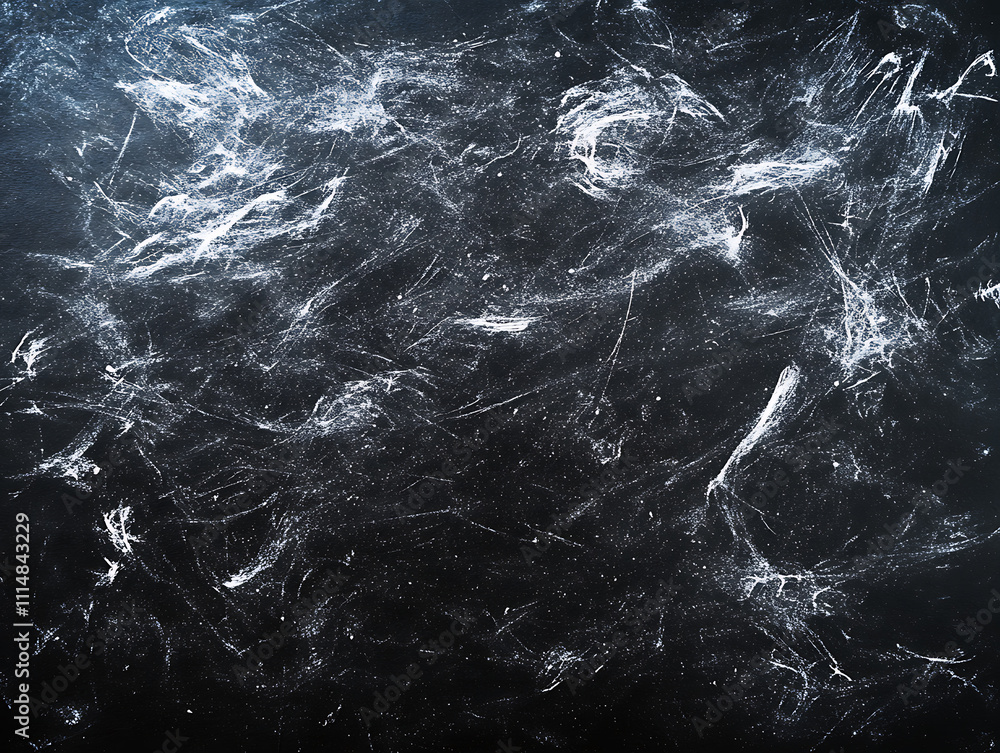 Poster white dust and scratches on black background , layer for photo editor, horizontal photography with c