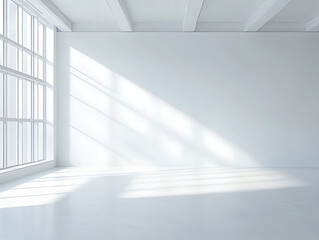 Obraz premium White open space office interior with blank wall