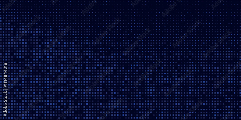 Poster dark background with blue pixel pattern. vector illustration of abstract bg with geometric square el
