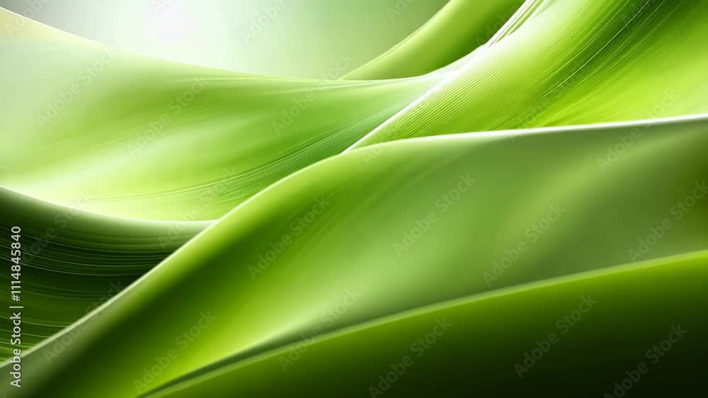 Aufkleber green waves of abstract design create a serene and modern aesthetic in a tranquil setting