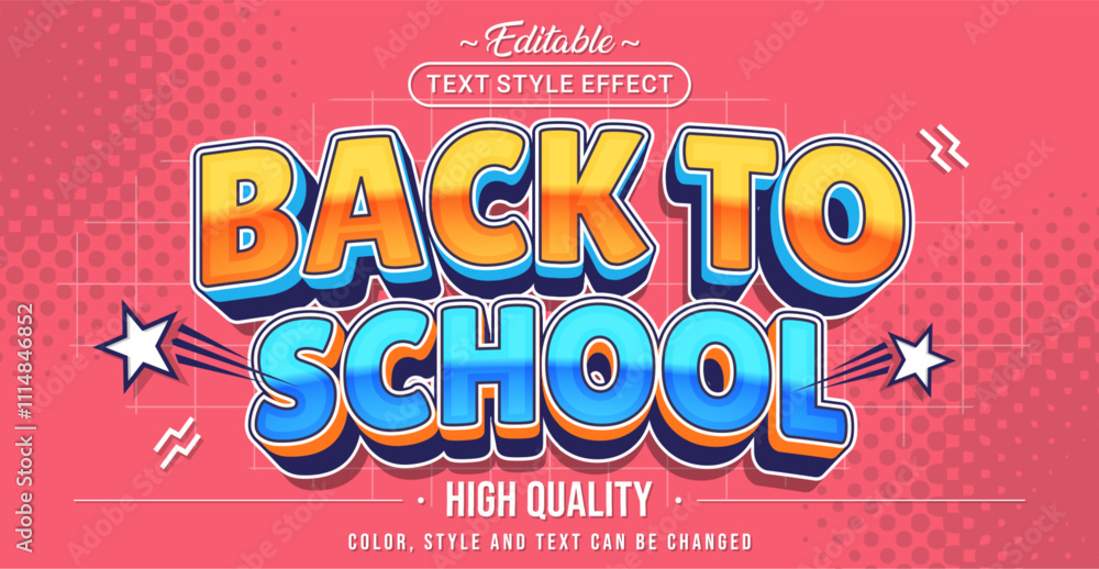 Poster Editable text style effect - Back To School text style theme.