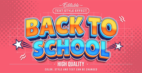 Fototapeta premium Editable text style effect - Back To School text style theme.