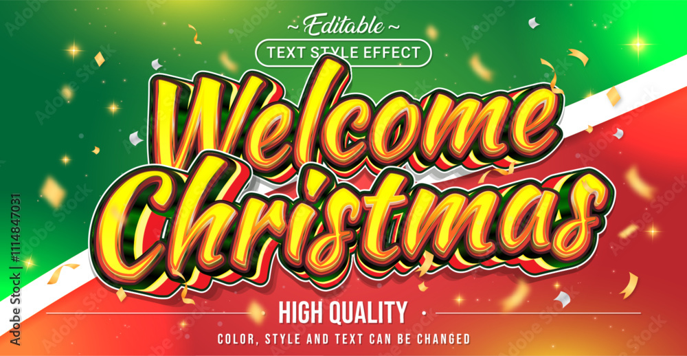 Poster editable text style effect - welcome christmas text style theme.