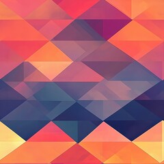 Fototapeta premium Colorful Geometric Triangle Pattern Seamless Wallpaper Design