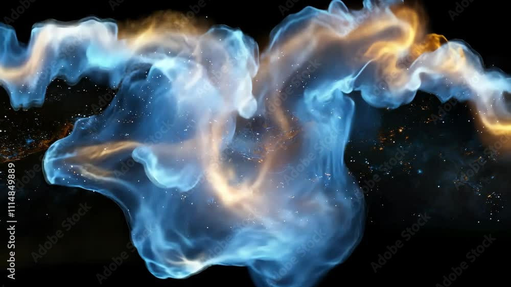 Aufkleber colorful swirling smoke effects creating abstract patterns in dark background