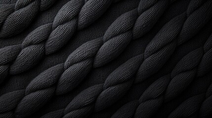 Obraz premium A black rope on a black background, with a sharp focus on the end of the rope