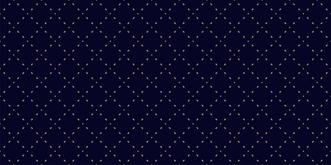 Vector golden minimalist seamless pattern. Subtle minimal geometric texture. Simple luxury black and gold abstract background with small dots, lines, grid. Elegant repeat design for wallpaper, decor