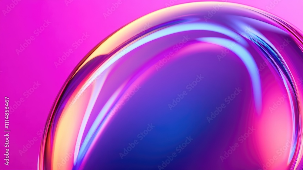 Poster abstract colorful sphere with vibrant light and gradient background