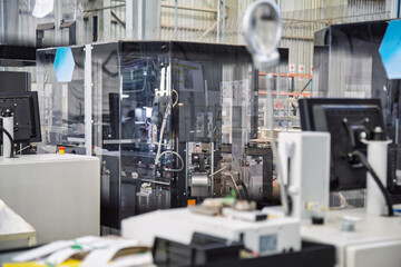 Automatic Crimping Machine, swivel arm crimping machine, stations, in a car harness electrical factory