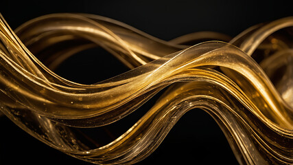 Luxurious Golden Gradient with Sparkling Light Particles

