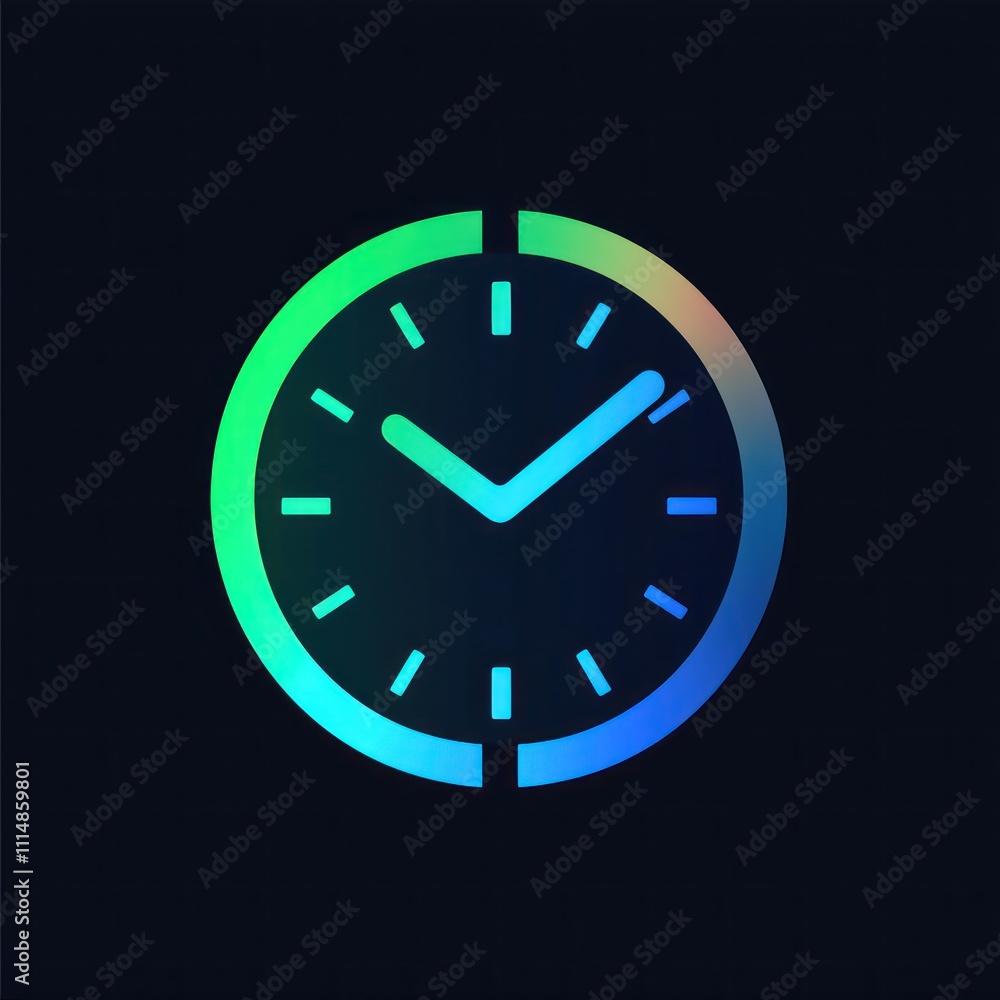 Poster gradient clock icon showing time.