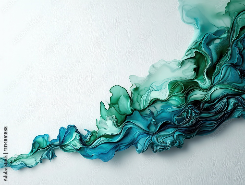 Poster abstract representation of transpiration flowing through soft blue waves artistic expression creativ
