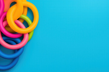 group playing ring toss with colorful rings in carnival colors, vibrant background setting, Mardi Gras, children’s parties, celebrations, carnivals, artistic displays