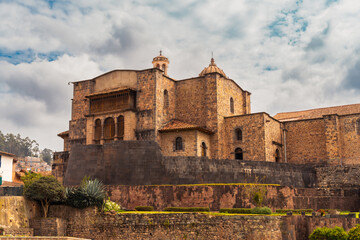 Facade of the Santo Domingo convent built on the Coricancha temple in Cusco