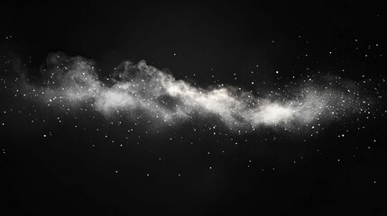 Obraz premium White Dust Cloud Against A Black Background