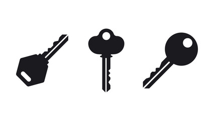 Set of house keys, home door key vector illustration, key icons, key symbols, classic standard keys