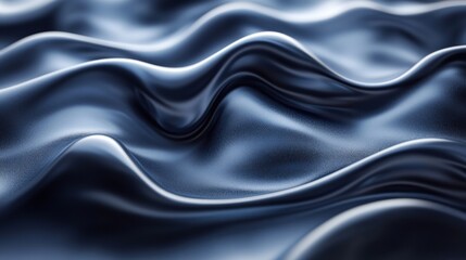 Obraz premium Abstract dark blue metallic wavy surface texture background.